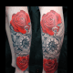 Roses and pocket watch tattoo