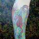 A Colorful Leg Sleeve With a Seahorse