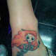 Skeleton mermaid with fish