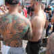 Huge tiger back tattoo at the Urban Bear Street Fair.