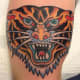 Tiger head by Steve Byrne. Done during a guest spot at Temple Tattoo, Oakland CA, October 28, 2013.