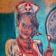A nurse pinup girl. 