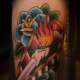 Color Tattoo of a Candle in a Coffin