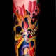 Color Tattoo of a Skull and a Coffin