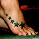 Stars running along the top of the foot, designed to show off a nice pair of heals