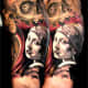 Unique 3/4 sleeve of a woman and skull