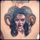 Devil Ram lady tattoo by Kat Abdy