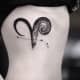 Aries glyph sign tattoo