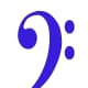 Purple Bass Clef Clip Art