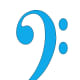 Blue Bass Clef Clip Art
