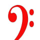 Red Bass Clef Clip Art