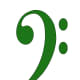 Green Bass Clef Clip Art