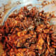 The biscuits are coated evenly with the chocolate mixture.