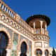 The ornate tile work on the exterior of Casa de los Navajas.
