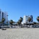 Hotels overlooking the beach in Torremolinos.