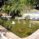 A water feature in the Japanese garden.