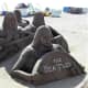 A sand sculpture with a musical theme.