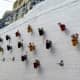 Plants decorate a wall in Torremolinos.
