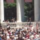 Memorial Day ceremony, May 1989.  The German Democratic Republic military attach&eacute; is in attendance. 