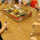 PreK class observing mushrooms