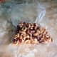 The bag of nuts has been vacuum and sealed