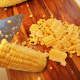 It's best to have a very sharp knife so you can cut the corn clean off the cob.