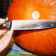 Use a medium-sized knife - you don't need a huge carving knife.
