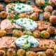 Salmon and baby potatoes sheet pan dinner