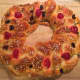 This Christmas wreath bread is studded with dried fruits.