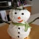 Cheese ball snowman with rosemary crown
