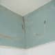 Paneling stripped off above shower area; definitely not good. No joint tape--not to code!