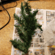 To create a little tree, I removed a full stem from my old Christmas tree.
