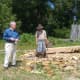 The saw pit at the Plymouth Plantation