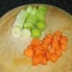 Carrots and leek prepared for soup
