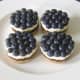 Blueberry and Christmas pudding cheesecakes are ready to serve