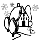 Free Christmas coloring pages: Winter scene with puppy