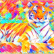 Tiger photo to unrealistic painting.
