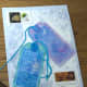 Tags and postage stamps.
