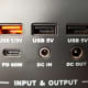 Various outputs, inputs, and ports