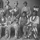 North Dakota Oil and Gas: The Three Affiliated Tribes. This is a Mandan and Arikara delegation. Six Indians with three escorts (back row), 1874.