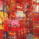 Lots of festive decorations and good luck charms on sale at this stall in 2022.