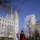 Temple Square, we loved the banners on the buildings. This was the first city to use the banners and now they are used extensively.
