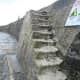 Time-worn steps on The Cobb, Lyme Regis, Dorset