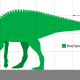 Size comparison between an average, adult human and adult Brachylophosaurus 