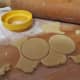 Cutting the cookie dough into shapes