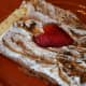 Add fruit or other toppings if you like to the cake.
