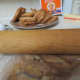 Making crumbs of the zwieback toasts with a rolling pin