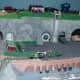 Scale model military base