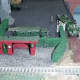 Entrance to military base in a scale model railway.