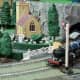 Train tunnel by the church in a scale model railway